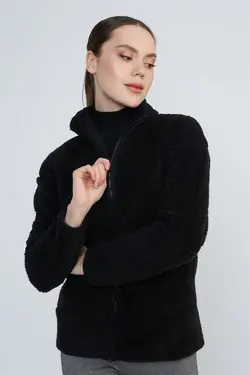 کت جیب دار زیپدار مخمل مشکی برند nalu کد 1644371291