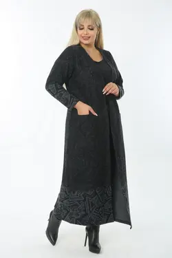 بافتنی بلند طرح‎دار سایز بزرگ زنانه برند EGOSH کد 1644121413