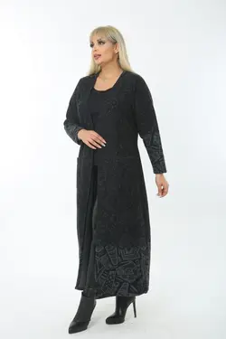 بافتنی بلند طرح‎دار سایز بزرگ زنانه برند EGOSH کد 1644121413