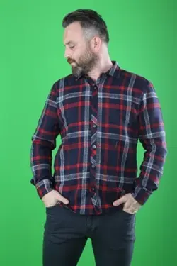 پیراهن مردانه سرمه ای چهارخونه برند Z GİYİM کد 1642766447