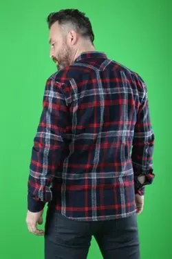 پیراهن مردانه سرمه ای چهارخونه برند Z GİYİM کد 1642766447