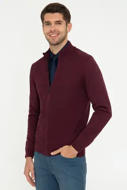 بافتنی مردانه زرشکی برند Pierre Cardin کد 1642745152