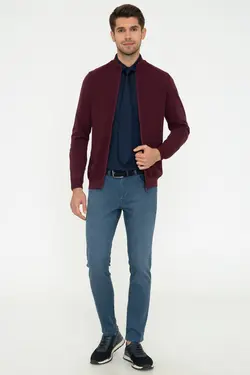 بافتنی مردانه زرشکی برند Pierre Cardin کد 1642745152