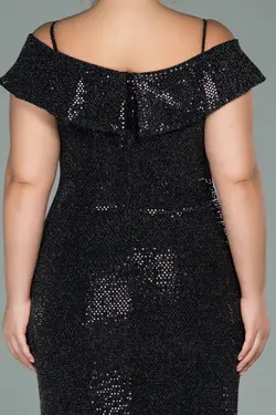 مجلسی چاک دار سایز بزرگ پولک دوز سیاه برند Abiyefon کد 1642516213