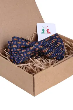 پاپیون شال پلیسه دار طرح سرمه ای برند La Pescara کد 1641851168