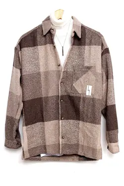 پیراهن فصل جدید مردانه طرح‎دار جیبدار قهوه‎ای برند İnan Store کد 1641864489