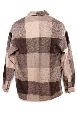 پیراهن فصل جدید مردانه طرح‎دار جیبدار قهوه‎ای برند İnan Store کد 1641864489