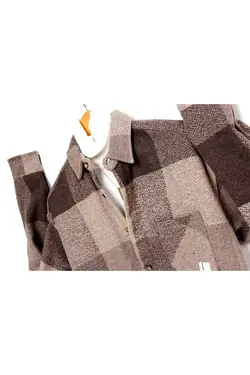 پیراهن فصل جدید مردانه طرح‎دار جیبدار قهوه‎ای برند İnan Store کد 1641864489