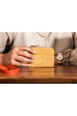 انتیک کیف پول جا کارتی زیپدار واقعی چرم طراحی ویژه / برند naft کد 1641847585