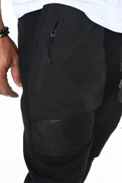 شلوار راحتی زیپدار پاچه طرحدار جیبدار مشکی برند DAVID&amp;GERENZO کد 1641583749