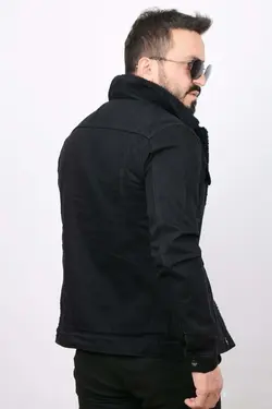 کت مردانه خزدار داخل مشکی برند Edwox کد 1641291740