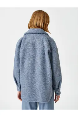 کت جیب دار دکمه‎دار طبقه مخمل یقه برند Koton کد 1640931922