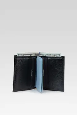 کیف پول جا کارتی چرم اصل مشکی برند bayderi کد 1675808772