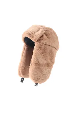 کلاه خز مخمل مصنوعی گوشدار قهوه ای سموری برند Kapin کد 1675690265