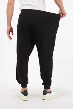 ست لباس راحتی جیب دار نخی لایکرا سایز بزرگ سیاه- خاکستری زیپدار مردانه برند FEVİLLE کد 1675605433