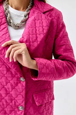 کت بلیزر طرح پنبه دوزی شده سرخابی زنانه برند Tuba Butik کد 1675329624