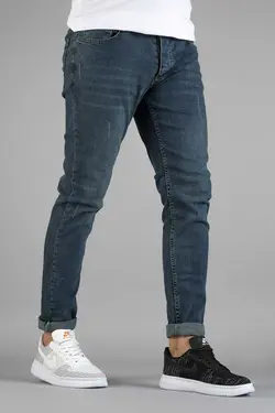 شلوار جین اسلیم فیت لایکرا آبی مردانه برند bombe کد 1676017634