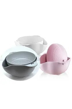 صافی سبزی ست شستشو میوه محفظه ای ماکارونی برنجی 360 می تواند یخ بزند برند Star کد 1676222183