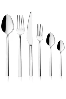 ماهی تابه ملاقه سرویس غذاخوری کفگیر ساده کارد, قاشق و چنگال مدل 12نفره 104تکه برند Homerest کد 1676581508