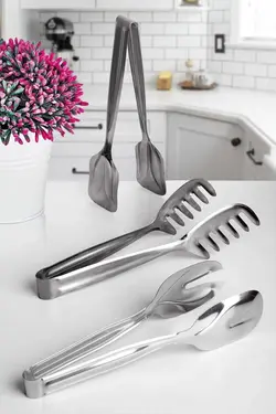 ماهی تابه ملاقه سرویس غذاخوری کفگیر ساده کارد, قاشق و چنگال مدل 12نفره 104تکه برند Homerest کد 1676581508