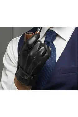 دستکش مشکی چرم برند Nacar کد 1676757074
