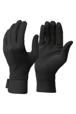 دست کش زیر پیاده روی ابریشم مشکی فورکلاز برند Decathlon کد 1676756775