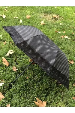چتر توری زنانه مشکی لبه برند Rainwalker کد 1676746036