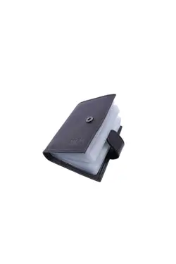 کیف پول جا کارتی ایستاده مدل شفاف داخل چرم اصل برند MKM MAN کد 1676725636