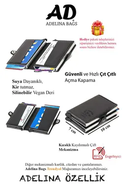 ست جا کارتی چرم مشکی اصل آدلینا 7x10cm برند Newish کد 1676725277