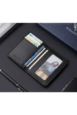 کیف پول ایتالیایی جا کارتی مردانه چرم اصل برند William Polo کد 1676722276