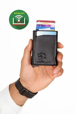 کیف پول اتوماتیک جا کارتی چرم مشکی مردانه برند Adelina Bags کد 1676729526