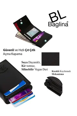 کیف پول اتوماتیک جا کارتی چرم مشکی مردانه برند Adelina Bags کد 1676729526