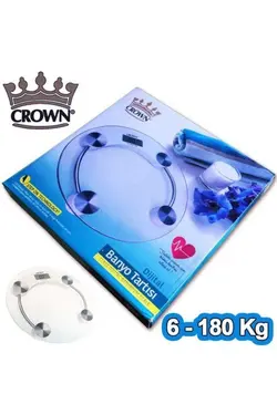 ترازو گرد شیشه ای دیجیتالی شفاف برند Crown کد 1676699236