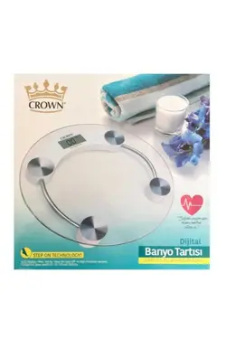 ترازو گرد شیشه ای دیجیتالی شفاف برند Crown کد 1676699236