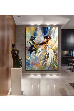 تابلو ویولن به صورت دخترانه چرب زنگ زدن برند Tablo Deposu کد 1676689823