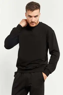 ست لباس راحتی گشاد یقه گرد پاچه لاستیک روزمره مردانه مشکی برند Tommy Life کد 1676822472
