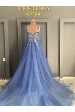 پلارین شانه ای در قلاب دوزی شده طرح‎دار لباس شب آوریل قسمتی با ونتورا برند VENTURA SPOZA کد 1676785946