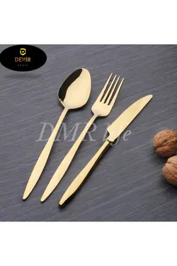 قاشق شیرینی تیتانیوم یاقوت فولادی 6عدد life طلایی است)) (از محصول dmr مطمئن برند Dilay Çelik کد 1676861132