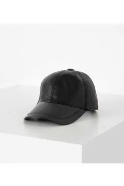 کلاه قابل تنظیم قطر چرم اصل مشکی برند thfabric کد 1676979159