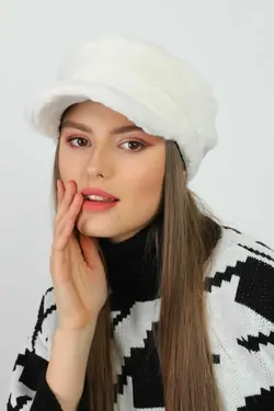 کلاه مخمل شیری کاپیتان ملوان زنانه برند Luminos Butik کد 1676968487