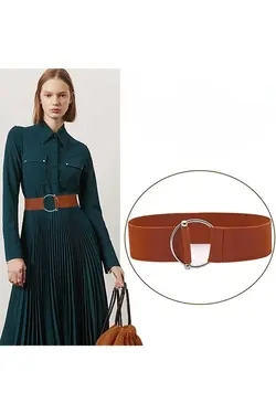 کمر پیراهن ست کمربند دور کشی شتری &amp; مشکی زنانه برند Beltingo کد 1677097762