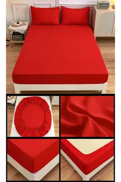 ملحفه پنبه ای 7متفاوت کشی دو‎نفره رنگی قرمز ست (بالش زوج فرد مرچل برند ROSSO CONCEPT کد 1677261411