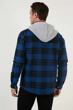 پیراهن کلاهدار دو جیبه مردانه چهارخونه برند Buratti کد 1677416805