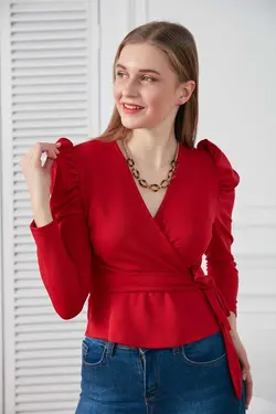 بلوز غواصی طرحدار دوشی کمربند دار برند HAKKE کد 1677597887