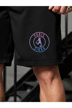 شلوارک چاپی مشکی مردانه برند DAXİS Sportwear Company کد 1677565416