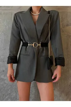 کمر پیراهن کمربند سیاه سگک دور طلایی پلاستیکی زنانه برند Beltingo کد 1678084769