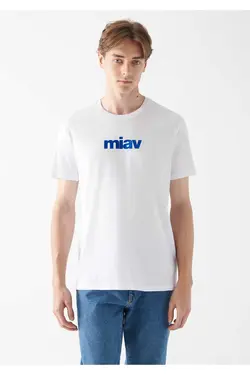 برش متناسب چاپی سفید / تیشرت برند Mavi کد 1678196197