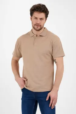 تیشرت یقه سه دکمه بژ مناسب باریک / برند TA COLLECTİON کد 1678282795