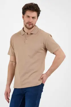 تیشرت یقه سه دکمه بژ مناسب باریک / برند TA COLLECTİON کد 1678282795