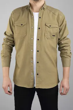 پیراهن جین اسلیم فیت سبز مردانه برند bombe کد 1678635729